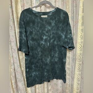 Everlane Men’s Green Tie Dyed Organic Cotton Waffle Knit Crew Neck Shirt Size M